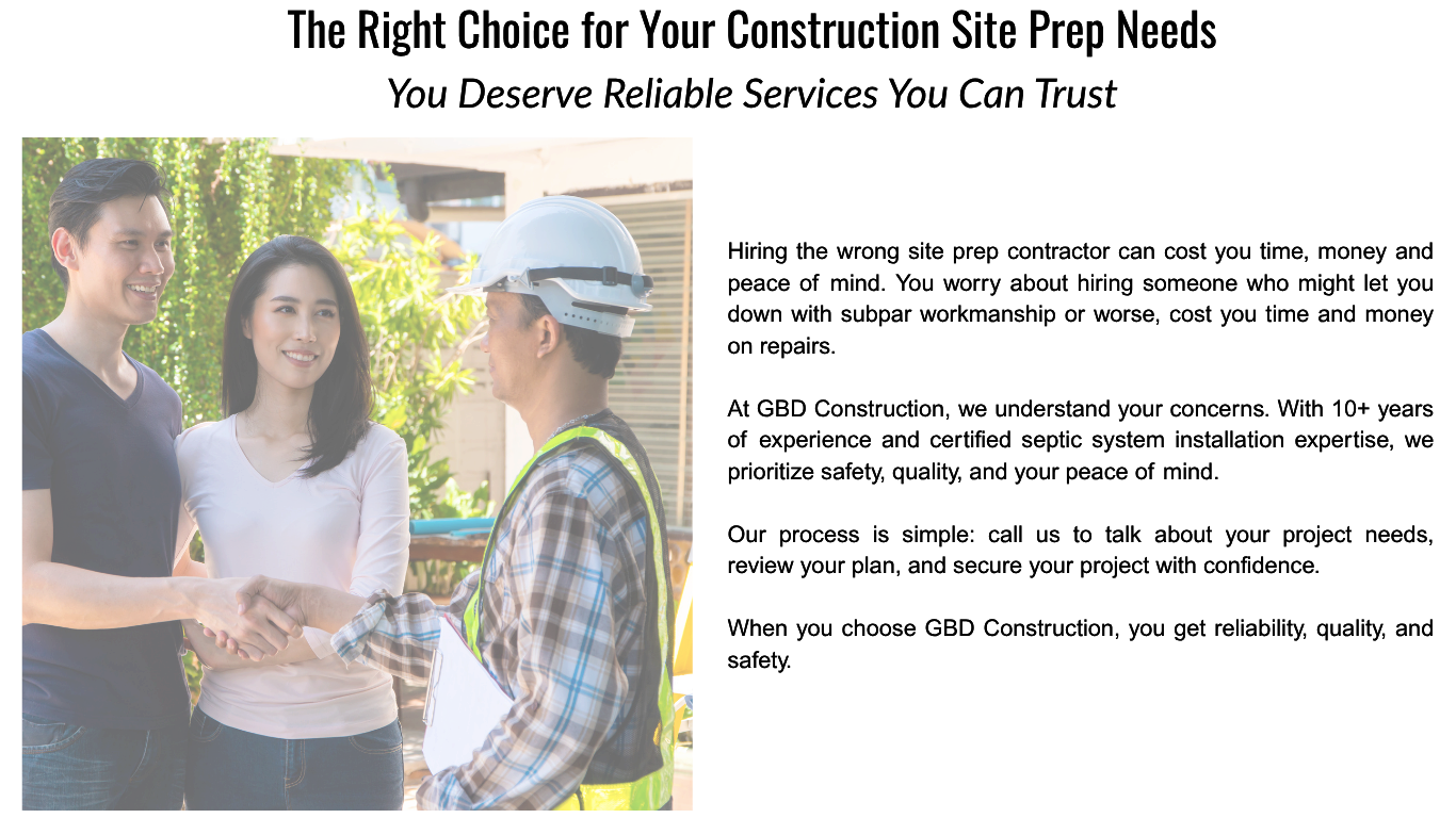 Satisfied customers talking with site prep contractors from GBD Construction in Billings, MT